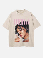 Rihanna Print Round Neck T-shirt