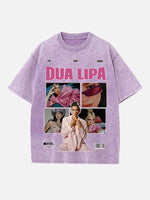 Dua Lipa Print Round Neck T-shirt