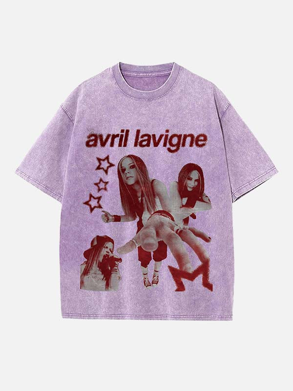 Avril Lavigne Print Round Neck T-shirt