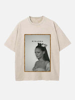 Rihanna Print Round Neck T-shirt