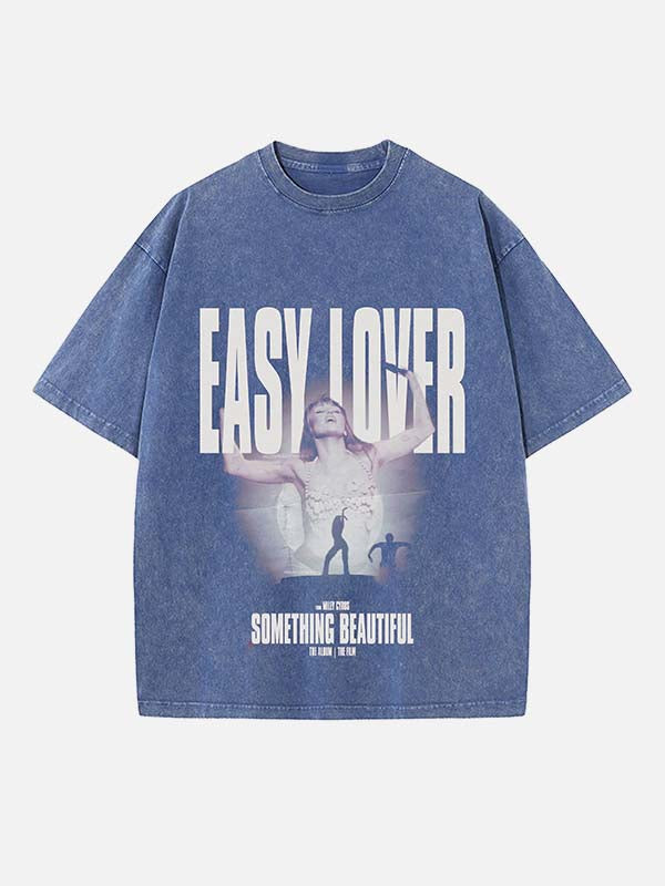 Miley Cyrus Print Round Neck T-shirt