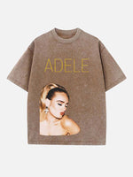 Adele Print Round Neck T-shirt