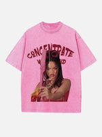 Rihanna Print Round Neck T-shirt