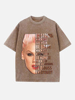 P!nk Print Round Neck T-shirt