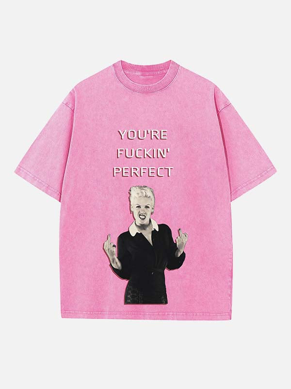 P!nk Print Round Neck T-shirt