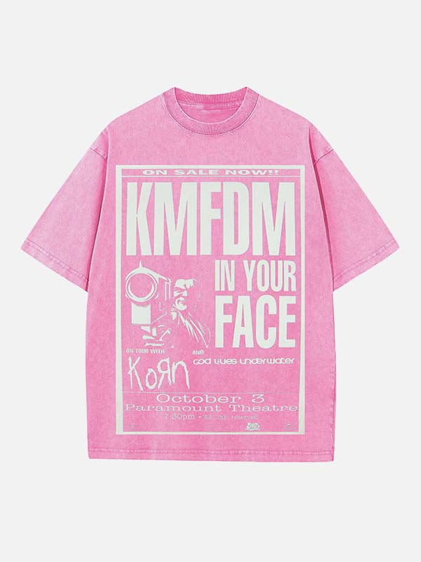 Korn Print Round Neck T-shirt