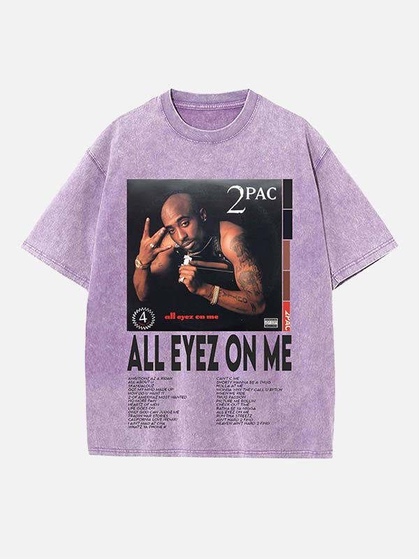 2Pac Print Round Neck T-shirt