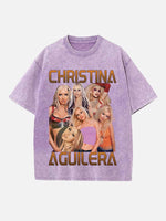 Christina Aguilera Print Round Neck T-shirt