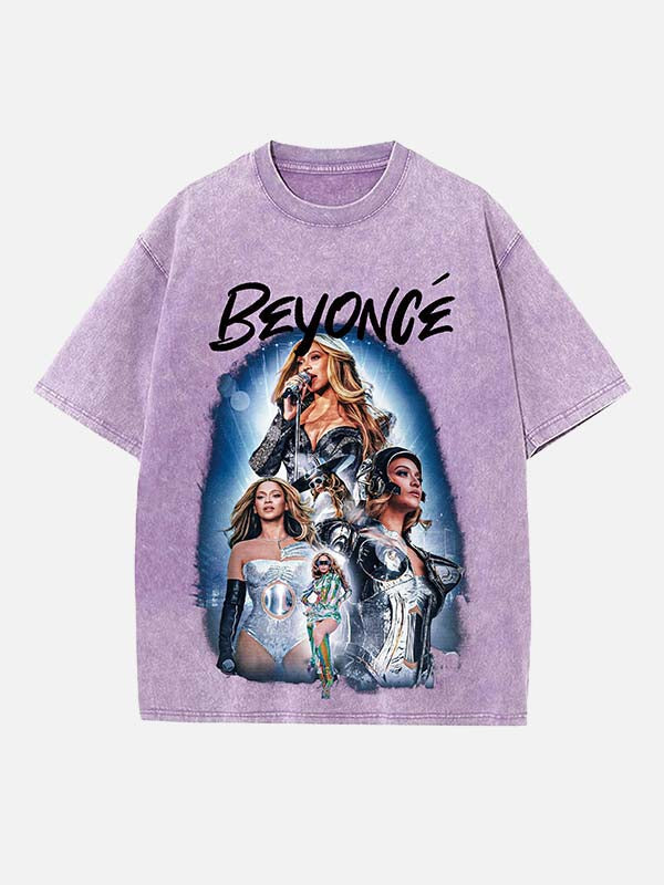 Beyoncé Print Round Neck T-shirt