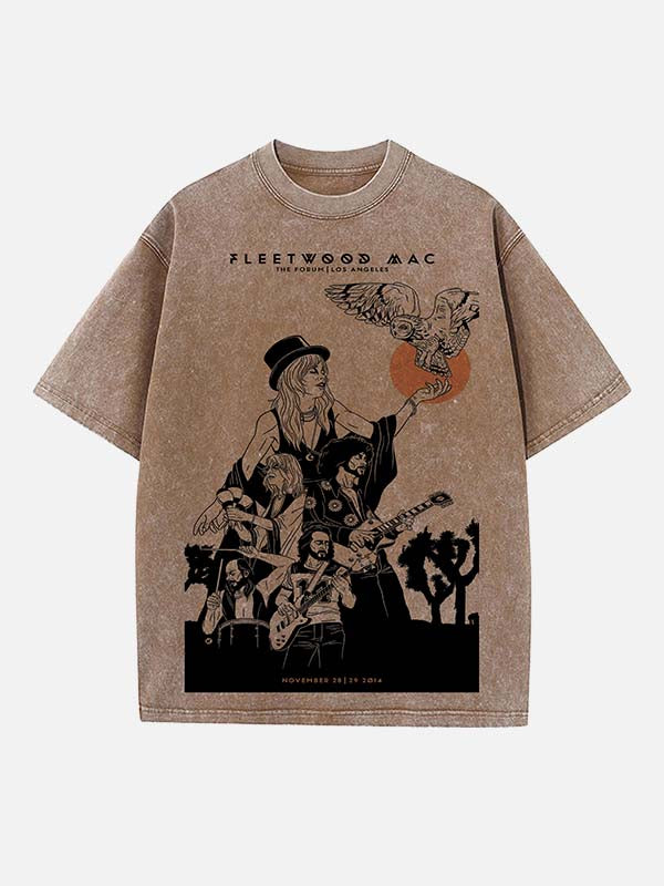 Fleetwood Mac Print Round Neck T-shirt