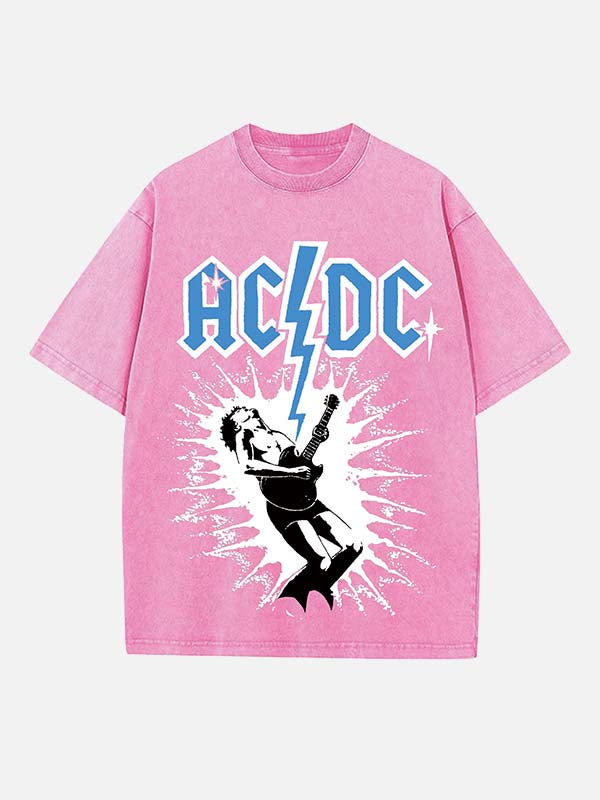 AC/DC Print Round Neck T-shirt
