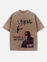 Travis Scott Print Round Neck T-shirt