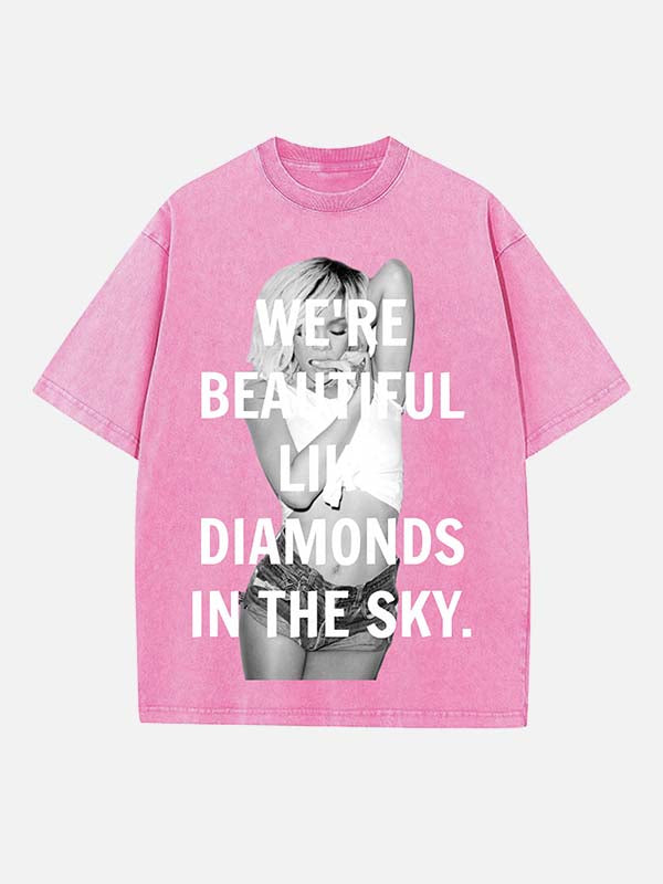 Rihanna Print Round Neck T-shirt