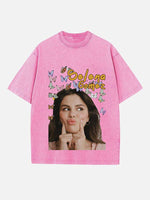 Selena Gomez Print Round Neck T-shirt