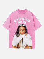 Rihanna Print Round Neck T-shirt