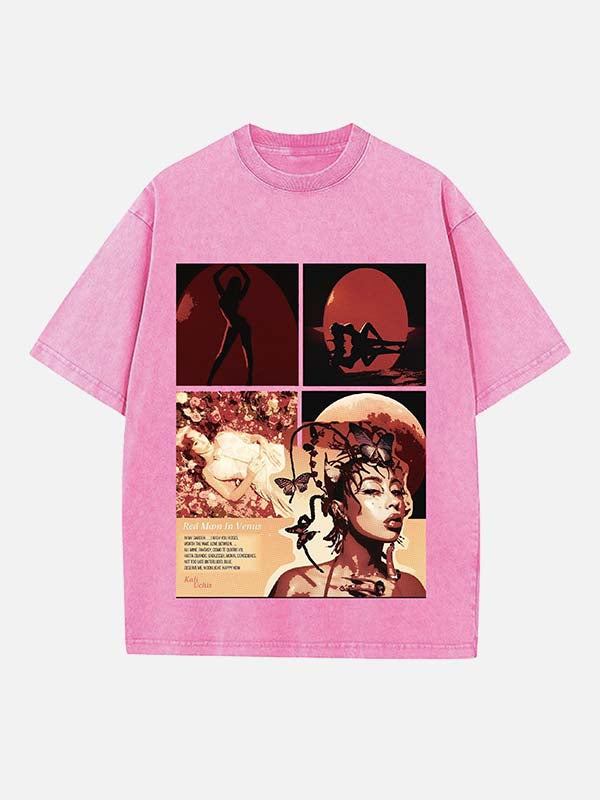 Kali Uchis Print Round Neck T-shirt
