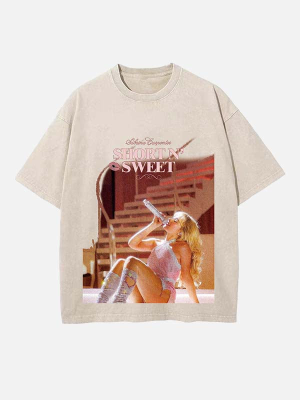 Sabrina Carpenter Print Round Neck T-shirt