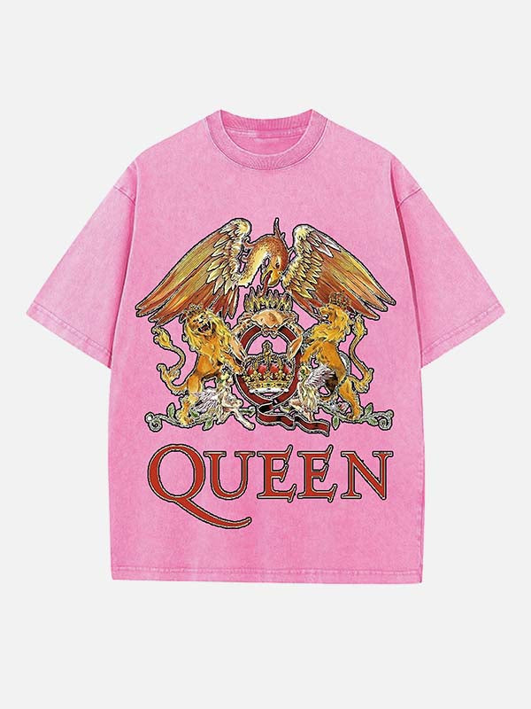 Queen Print Round Neck T-shirt