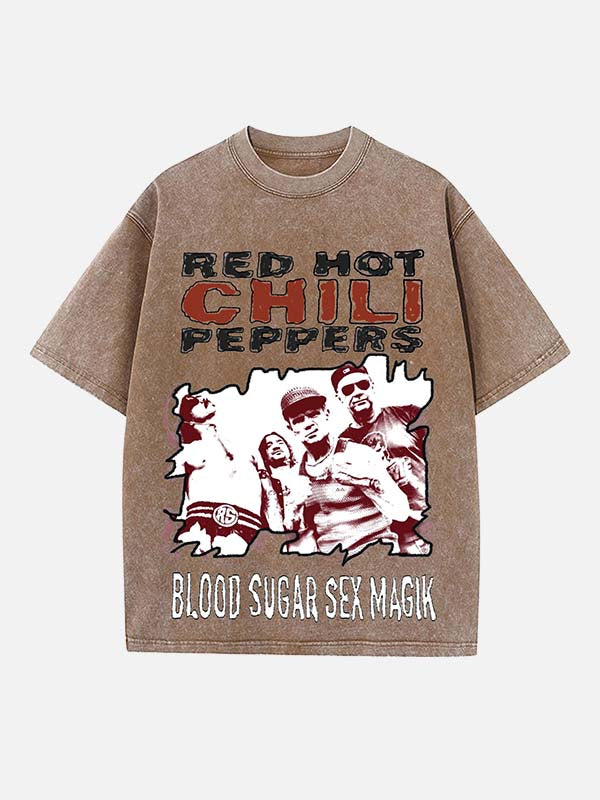 Red Hot Chili Peppers Print Round Neck T-shirt