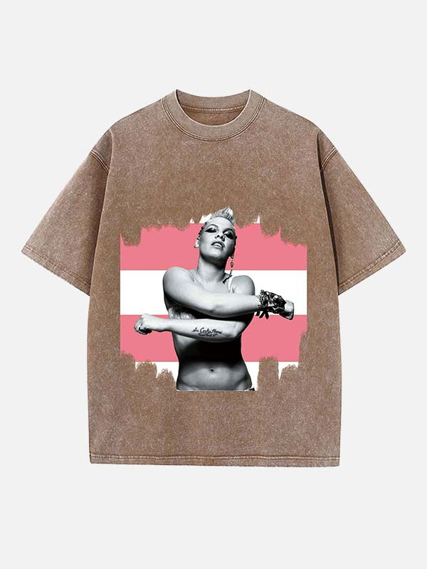 P!nk Print Round Neck T-shirt