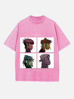 Gorillaz Print Round Neck T-shirt