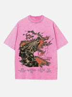 Korn Print Round Neck T-shirt