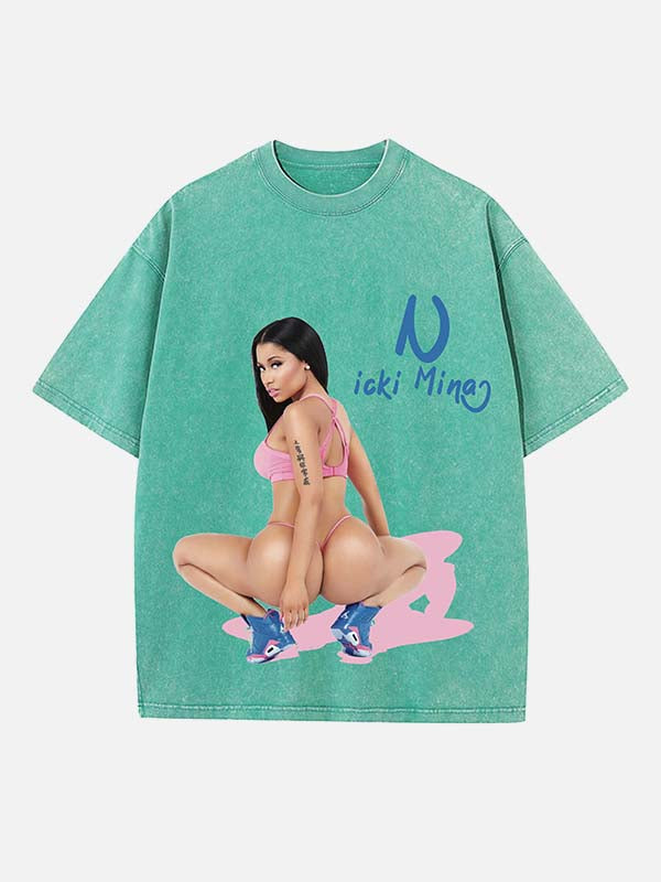 Nicki Minaj Print Round Neck T-shirt