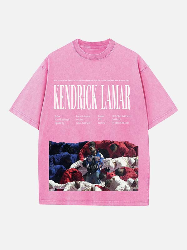 Kendrick Lamar Print Round Neck T-shirt