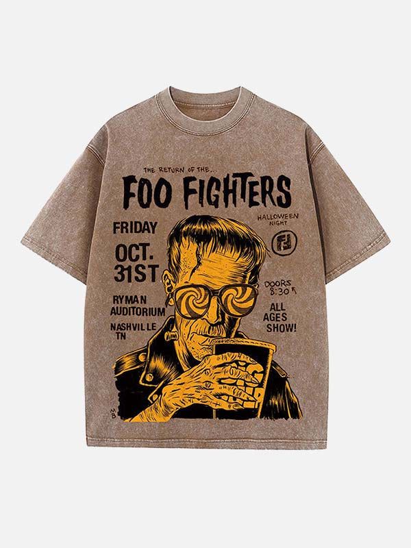 Foo Fighters Print Round Neck T-shirt