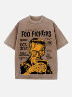 Foo Fighters Print Round Neck T-shirt