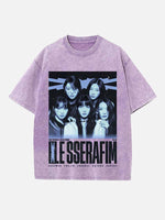 LE SSERAFIM Print Round Neck T-shirt