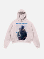 Billie Eilish Print Slant Pockets Hoodie