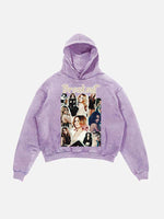 Miley Cyrus Print Slant Pockets Hoodie