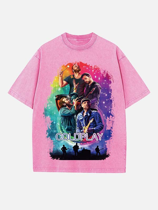 Coldplay Print Round Neck T-shirt