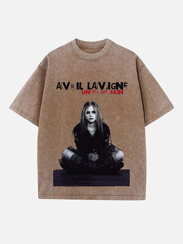 Avril Lavigne Print Round Neck T-shirt