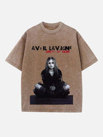 Avril Lavigne Print Round Neck T-shirt
