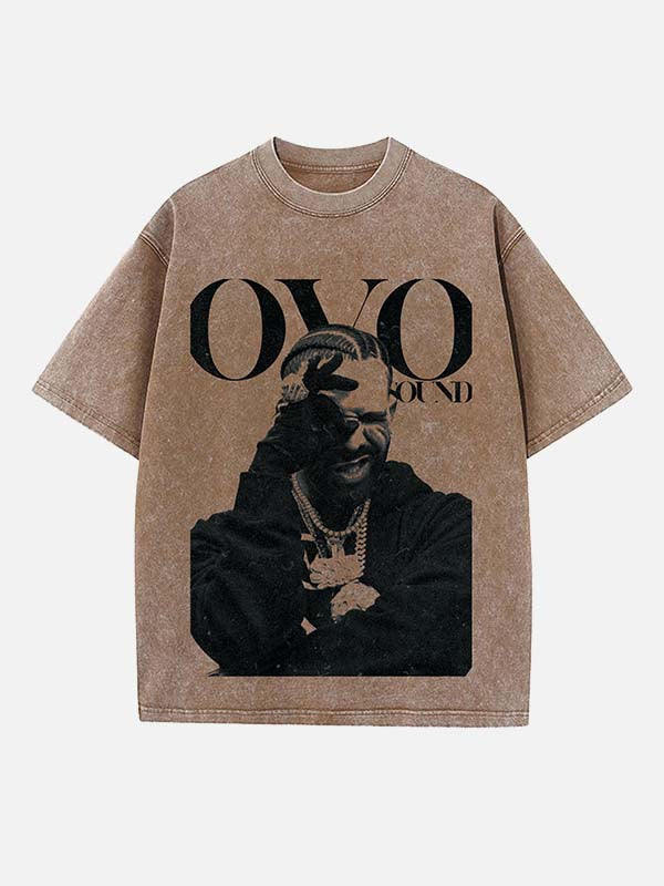 Drake Print Round Neck T-shirt