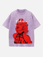 Madonna Print Round Neck T-shirt