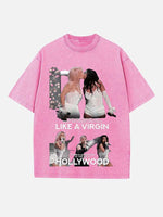 Britney Spears Print Round Neck T-shirt