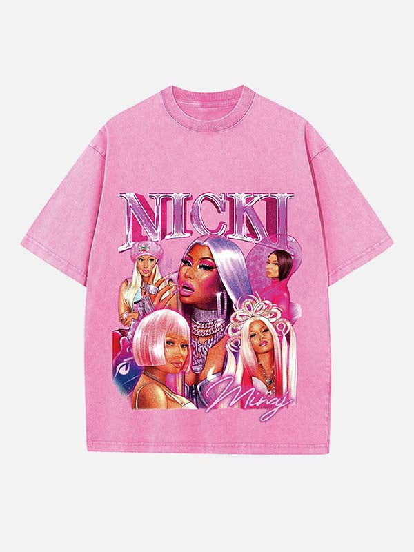 Nicki Minaj Print Round Neck T-shirt