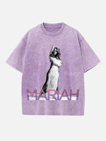 Mariah Carey Print Round Neck T-shirt