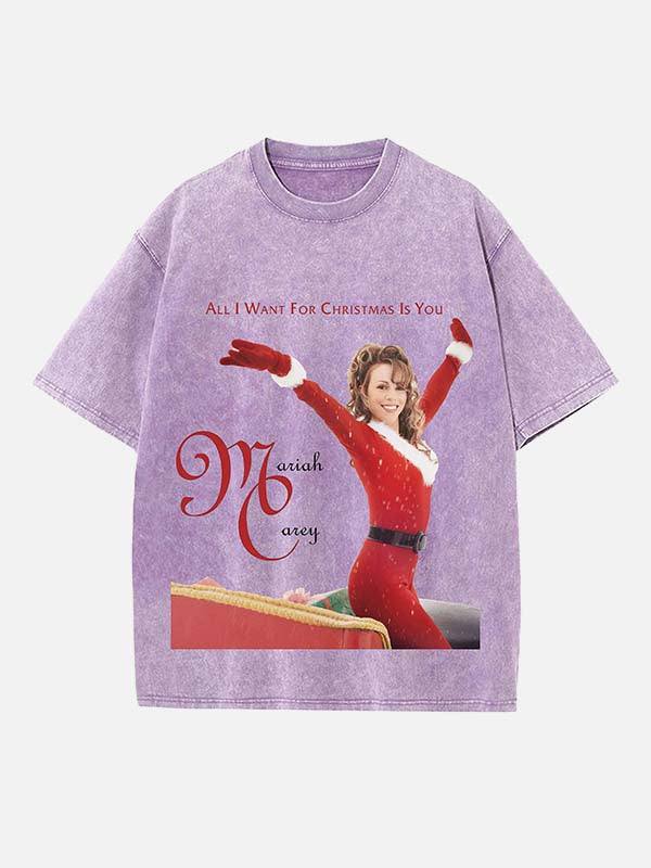 Mariah Carey Print Round Neck T-shirt