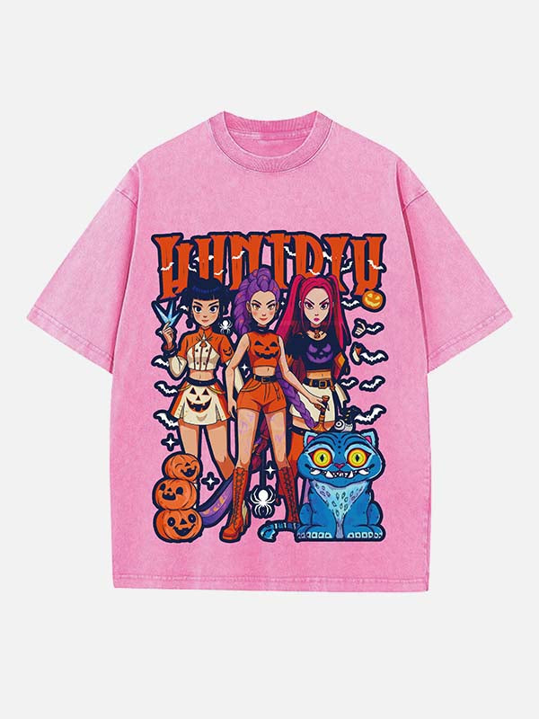 HUNTR/X Print Round Neck T-shirt