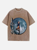 Dua Lipa Print Round Neck T-shirt