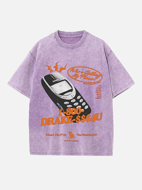 Drake Print Round Neck T-shirt