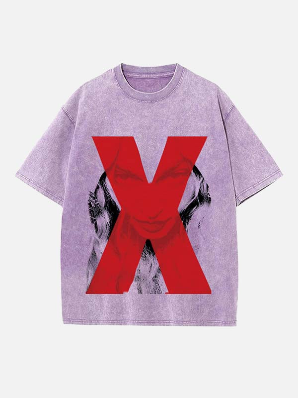 Madonna Print Round Neck T-shirt