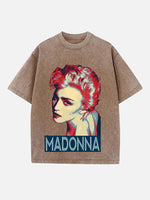 Madonna Print Round Neck T-shirt