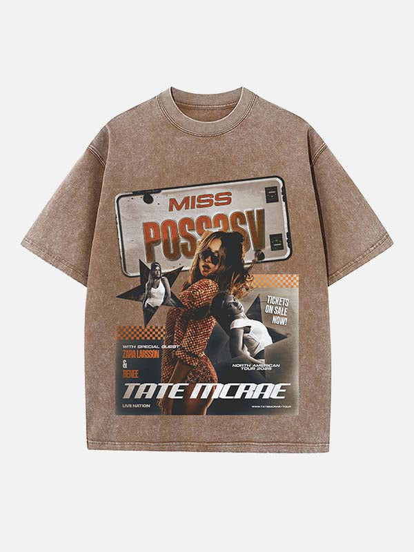 Tate McRae Print Round Neck T-shirt