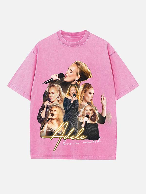 Adele Print Round Neck T-shirt