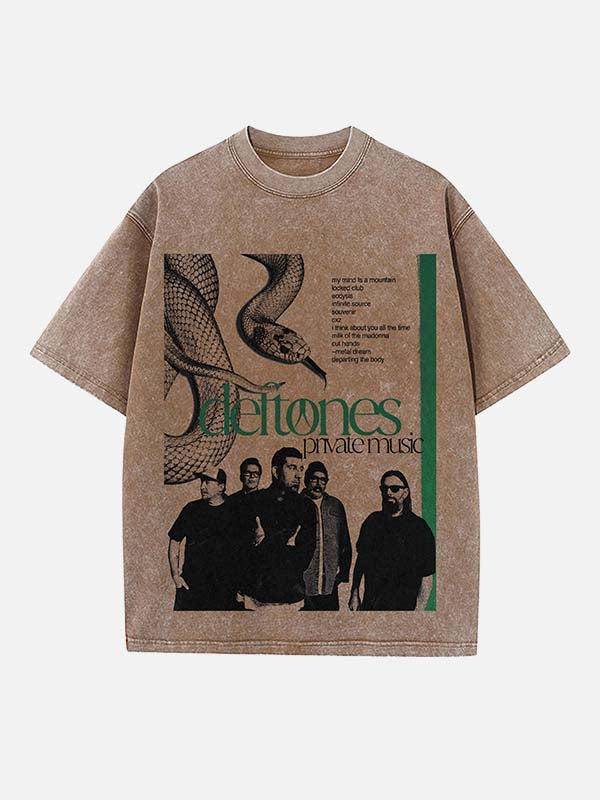 Deftones Print Round Neck T-shirt